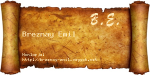 Breznay Emil névjegykártya